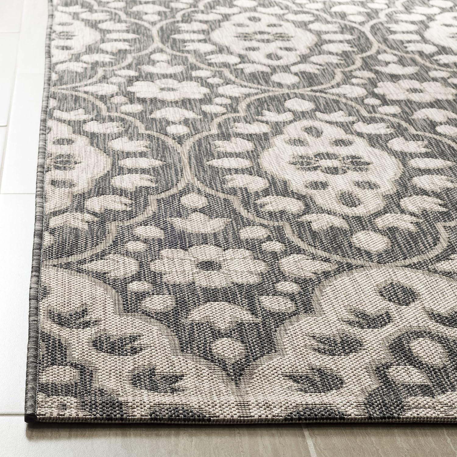 imageMartha Stewart x SAFAVIEH Outdoor Area Rug Collection 8 x 112quot Grey ampamp Navy Weather Resistant ampamp Washable Ideal for Patio Backyard Mudroom Deck Dining Space MSR411536812BlackBeige