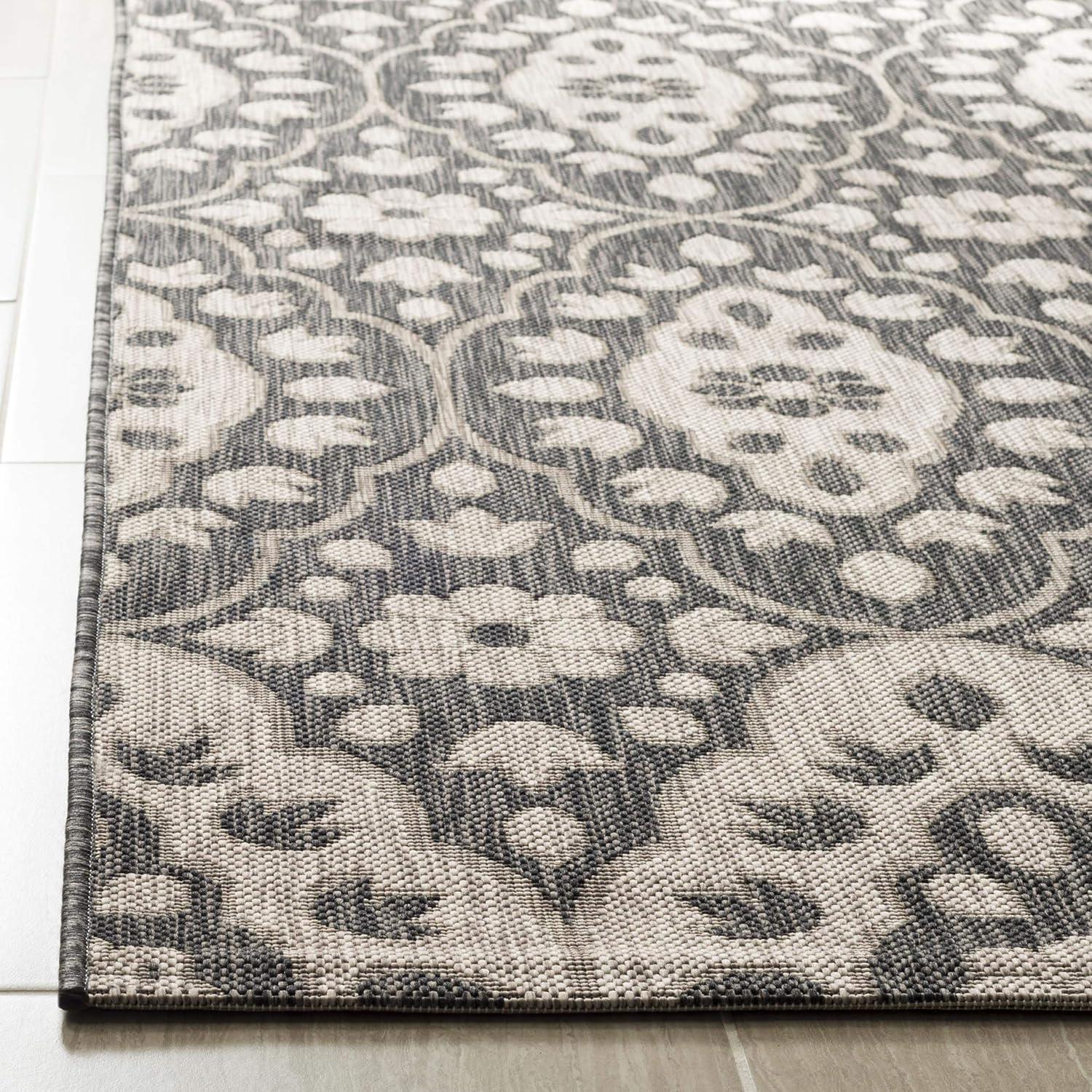 imageMartha Stewart x SAFAVIEH Outdoor Area Rug Collection 8 x 112quot Grey ampamp Navy Weather Resistant ampamp Washable Ideal for Patio Backyard Mudroom Deck Dining Space MSR411536812BlackBeige