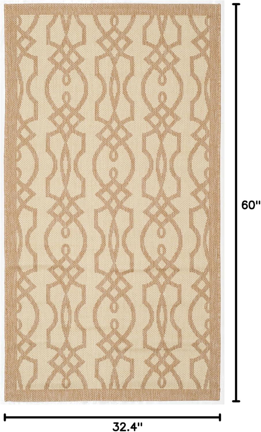 imageMartha Stewart x SAFAVIEH Outdoor Area Rug Collection 8 x 112quot Hickory Weather Resistant ampamp Washable Ideal for Patio Backyard Mudroom Deck Dining Space MSR4220030Hickory