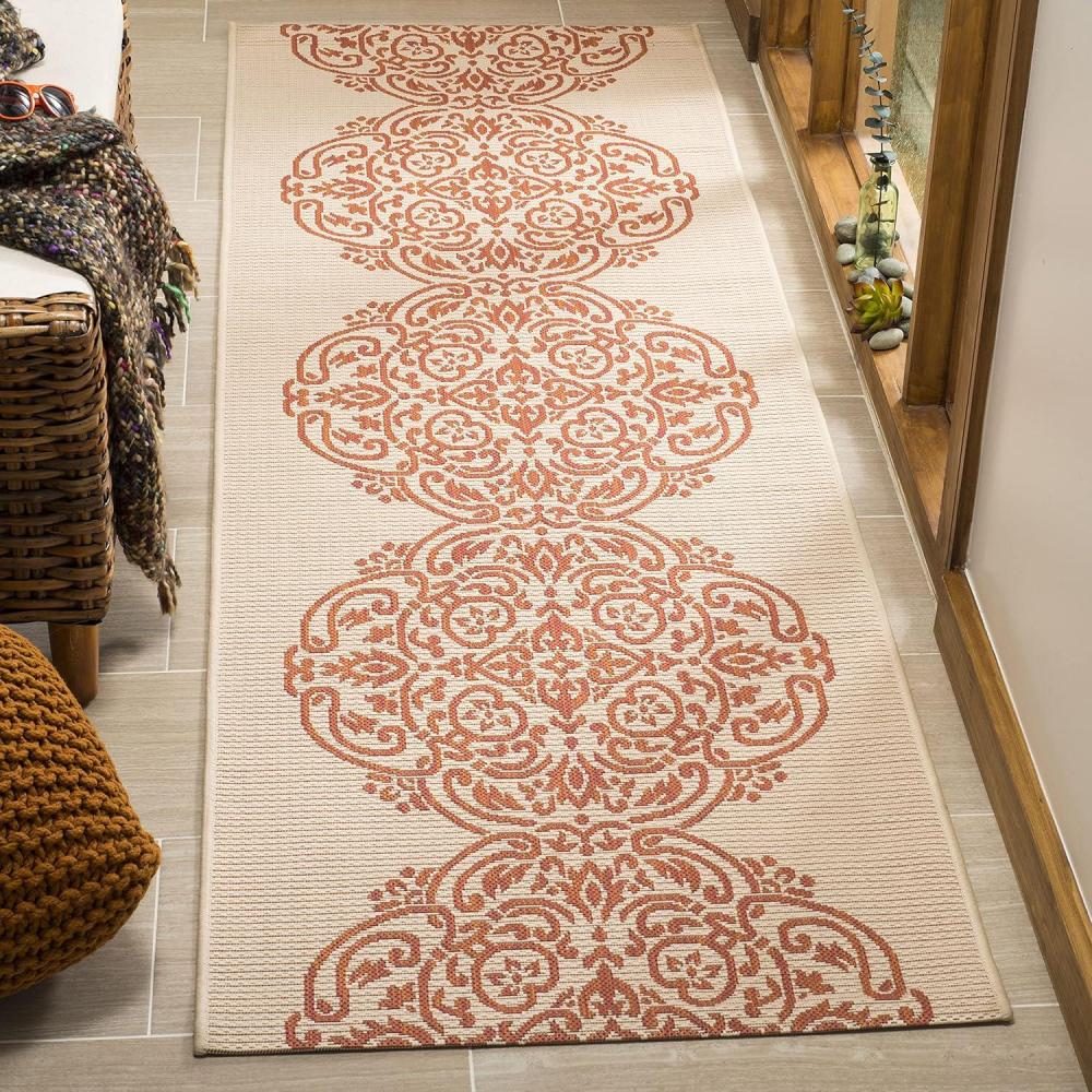 imageMartha Stewart x SAFAVIEH Outdoor Area Rug Collection 8 x 112quot Beach Grass Weather Resistant ampamp Washable Ideal for Patio Backyard Mudroom Deck Dining Space MSR4230Cinnamon Stick