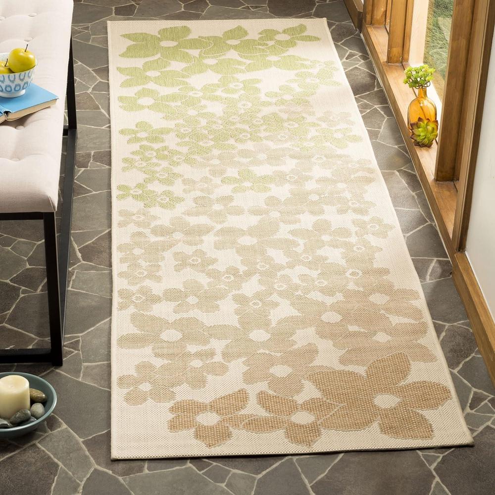 imageMartha Stewart x SAFAVIEH Outdoor Area Rug Collection  8 x 112quot Beige ampamp Brown Weather Resistant ampamp Washable Ideal for Patio Backyard Mudroom Deck Dining Space MSR4246232BeigeSweet Pea