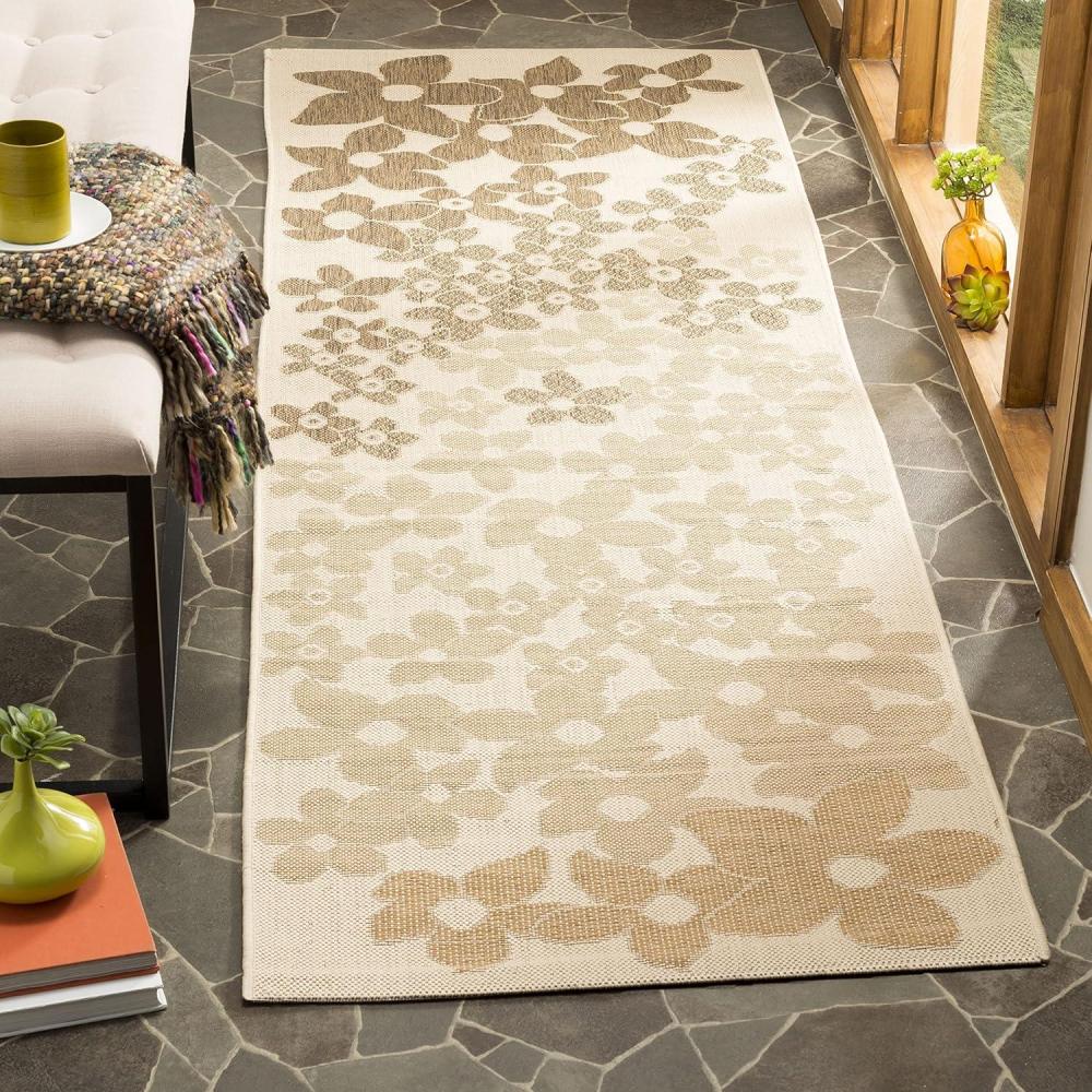 imageMartha Stewart x SAFAVIEH Outdoor Area Rug Collection  8 x 112quot Beige ampamp Brown Weather Resistant ampamp Washable Ideal for Patio Backyard Mudroom Deck Dining Space MSR4246232BeigeBrown