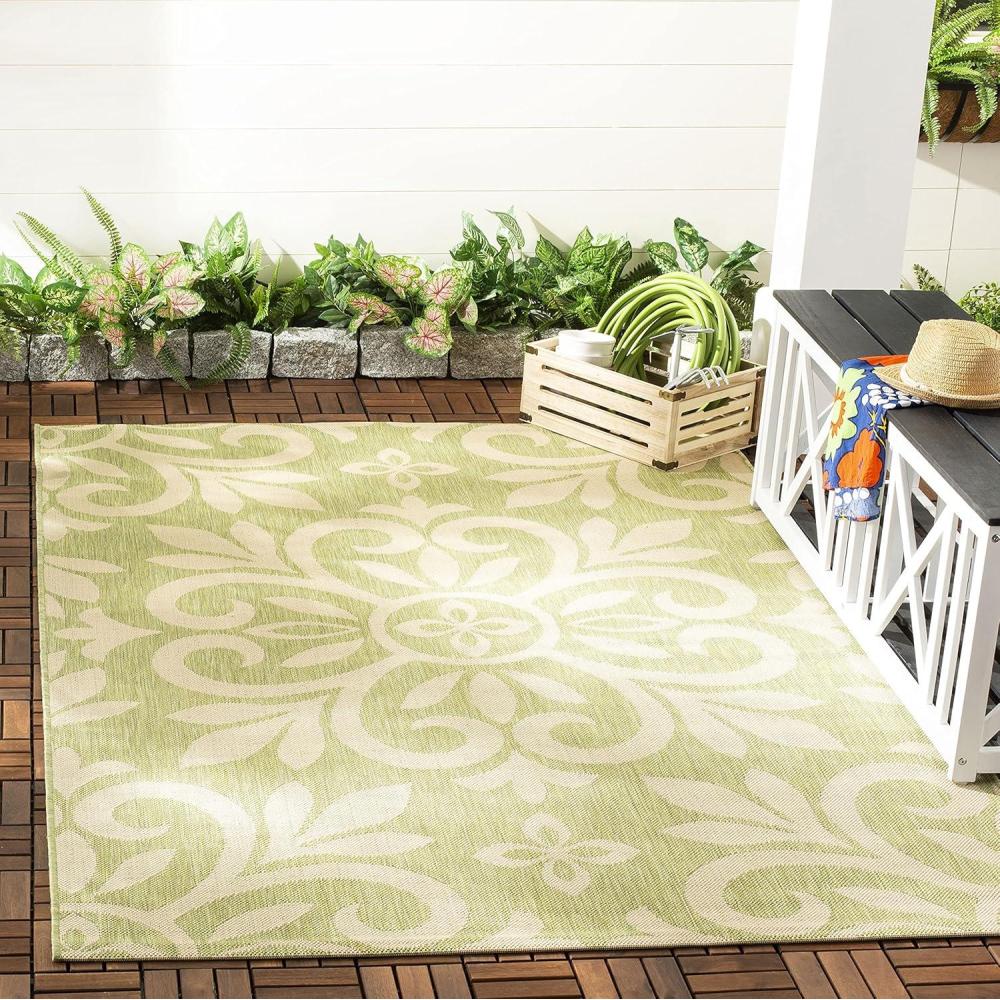 imageMartha Stewart x SAFAVIEH Outdoor Area Rug Collection  8 x 112quot Cinnamon Stick Weather Resistant ampamp Washable Ideal for Patio Backyard Mudroom Deck Dining Space MSR4229231Beach Grass
