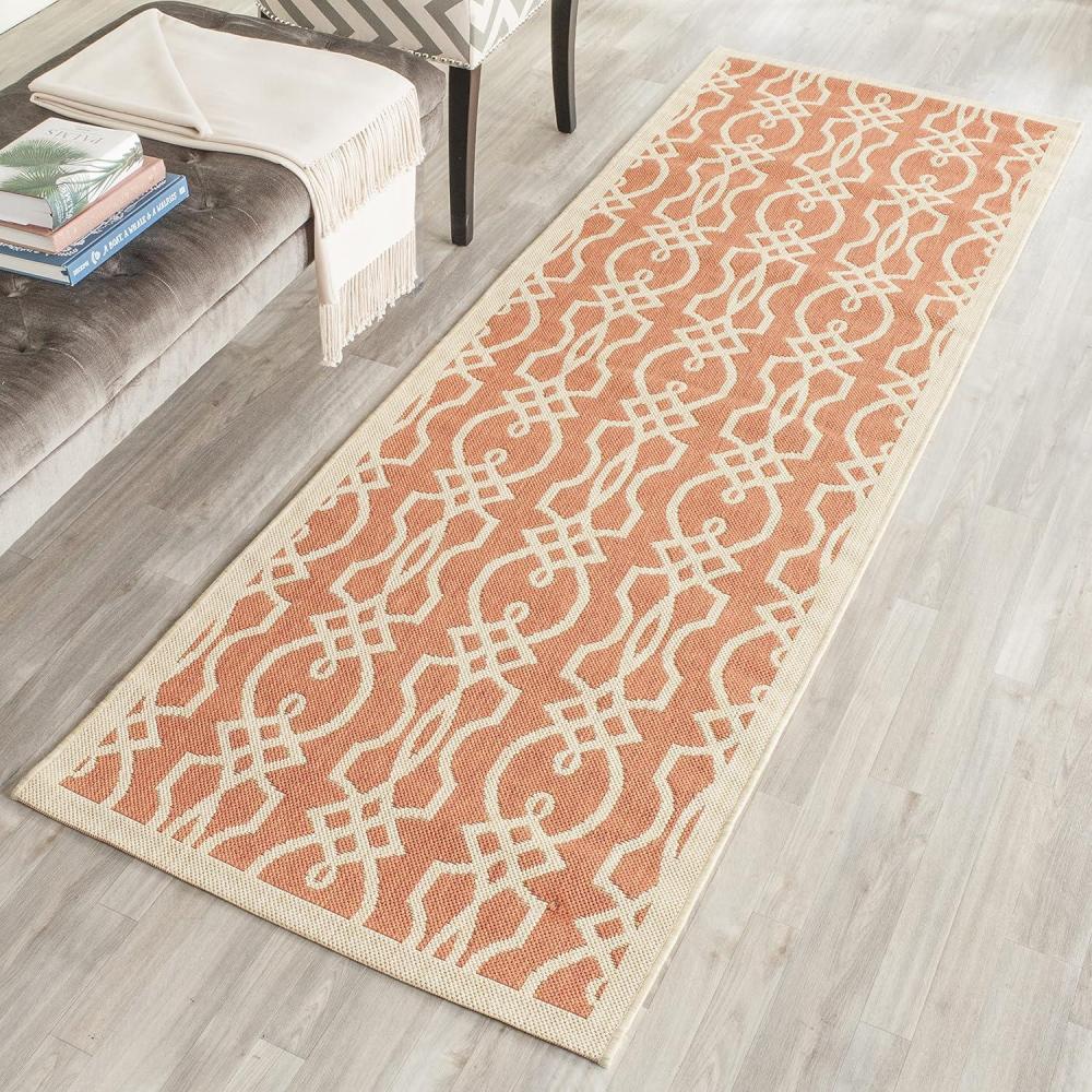 imageMartha Stewart x SAFAVIEH Outdoor Area Rug Collection 8 x 112quot Hickory Weather Resistant ampamp Washable Ideal for Patio Backyard Mudroom Deck Dining Space MSR4220030Cinnamon Stick