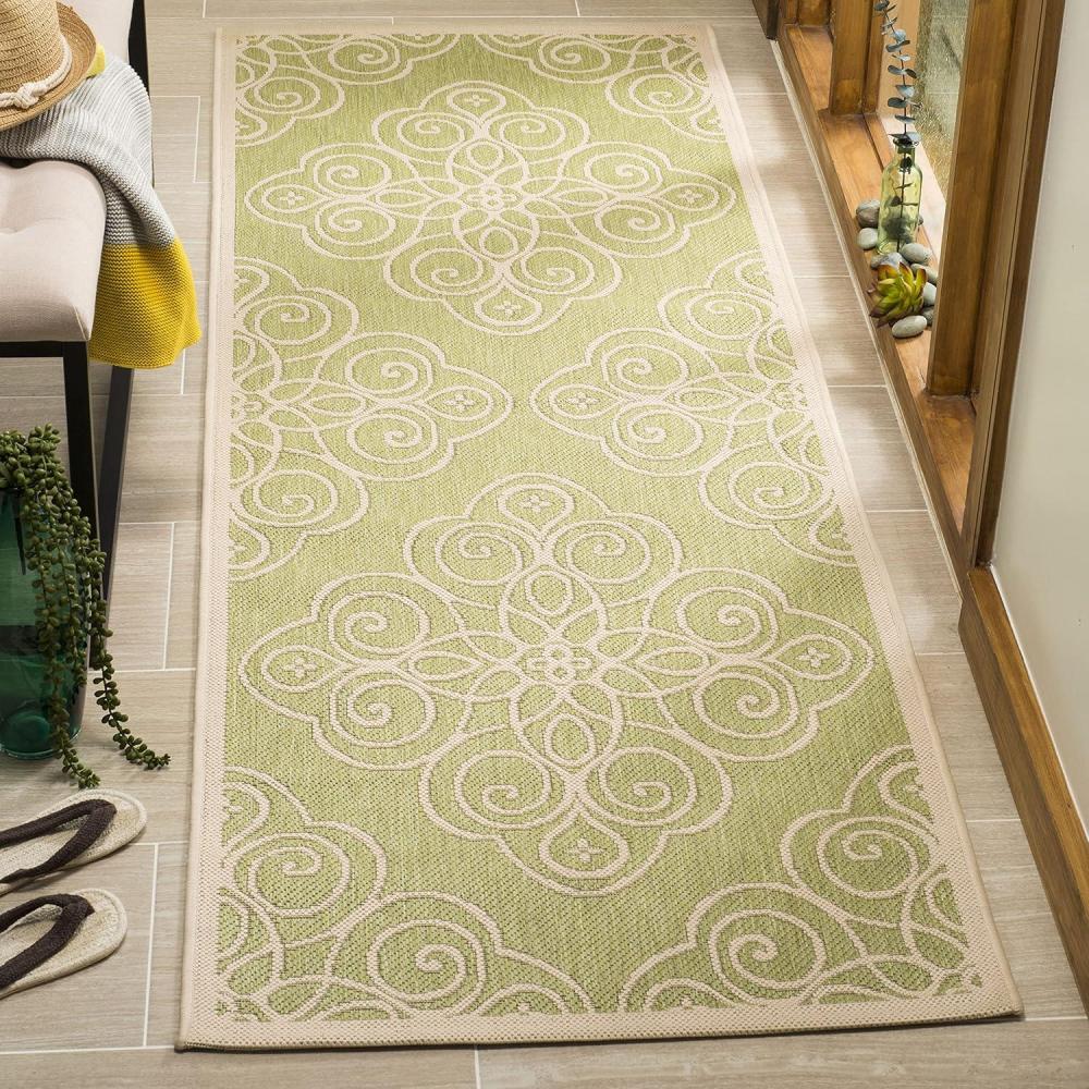 imageMartha Stewart x SAFAVIEH Outdoor Area Rug Collection  8 x 112quot Lily Pad Weather Resistant ampamp Washable Ideal for Patio Backyard Mudroom Deck Dining Space MSR4244228Lily Pad