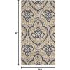 Martha Stewart x SAFAVIEH Outdoor Area Rug Collection – 8′ x 11’2″, Beige & Anthracite, Weather Resistant & Washable, Ideal for Patio, Backyard, Mudroom, Deck, Dining Space (MSR4114-23612)(Beige/Navy)