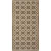 Martha Stewart x SAFAVIEH Outdoor Area Rug Collection – 8′ x 11’2″, Green & Cream, Weather Resistant & Washable, Ideal for Patio, Backyard, Mudroom, Deck, Dining Space (MSR4253-24)(Brown/Creme)