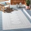 Martha Stewart x SAFAVIEH Outdoor Area Rug Collection – 6’7″ Round, Aqua Blue & Ivory, Weather Resistant & Washable, Ideal for Patio, Backyard, Mudroom, Deck, Dining Space (MSRO327J)(Aqua/Blue Ivory)