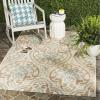 Martha Stewart x SAFAVIEH Outdoor Area Rug Collection – 8′ x 11’2″, Beige & Anthracite, Weather Resistant & Washable, Ideal for Patio, Backyard, Mudroom, Deck, Dining Space (MSR4114-23612)(Beige/Aqua)