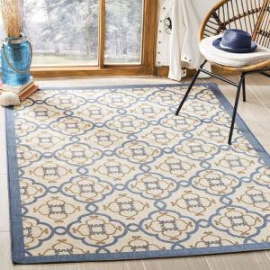 Martha Stewart x SAFAVIEH Outdoor Area Rug Collection – 8′ x 11’2″, Azurite, Weather Resistant & Washable, Ideal for Patio, Backyard, Mudroom, Deck, Dining Space (MSR4262-233)
