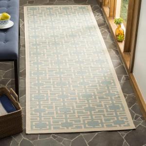 Martha Stewart x SAFAVIEH Outdoor Area Rug Collection – 8′ x 11’2″, Beige & Terracotta, Weather Resistant & Washable, Ideal for Patio, Backyard, Mudroom, Deck, Dining Space (MSR4281-231)(Beige/Aqua)