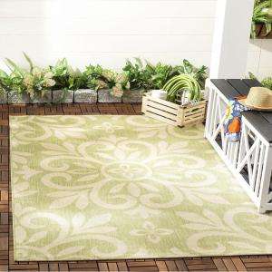 Martha Stewart x SAFAVIEH Outdoor Area Rug Collection – 8′ x 11’2″, Cinnamon Stick, Weather Resistant & Washable, Ideal for Patio, Backyard, Mudroom, Deck, Dining Space (MSR4229-231)(Beach Grass)