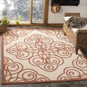 Martha Stewart x SAFAVIEH Outdoor Area Rug Collection – 8′ x 11’2″, Lily Pad, Weather Resistant & Washable, Ideal for Patio, Backyard, Mudroom, Deck, Dining Space (MSR4244-228)(Cayenne)