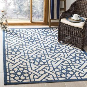 Martha Stewart x SAFAVIEH Outdoor Area Rug Collection – 8′ x 11’2″, Lily Pad, Weather Resistant & Washable, Ideal for Patio, Backyard, Mudroom, Deck, Dining Space (MSR4245)(Mariner)