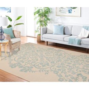 Martha Stewart x SAFAVIEH Outdoor Area Rug Collection – 8′ x 11’2″, Rainwater, Weather Resistant & Washable, Ideal for Patio, Backyard, Mudroom, Deck, Dining Space (MSR4256-223)