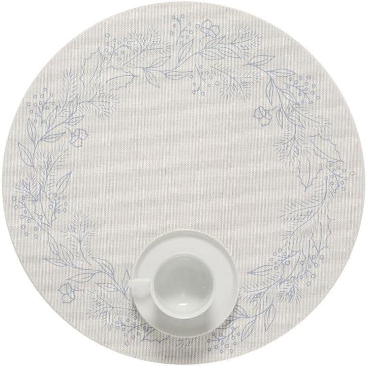 imageMartha by Martha Stewart  Chilewich Wreath Placemat in Crimson  Set of 4  Easy Care Woven Tabletop Textile  IndoorOutdoor  15quot RoundFrost