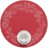 Martha by Martha Stewart | Chilewich Wreath Placemat in Crimson – Set of 4 – Easy Care Woven Tabletop Textile – Indoor/Outdoor – 15″ Round(Crimson)