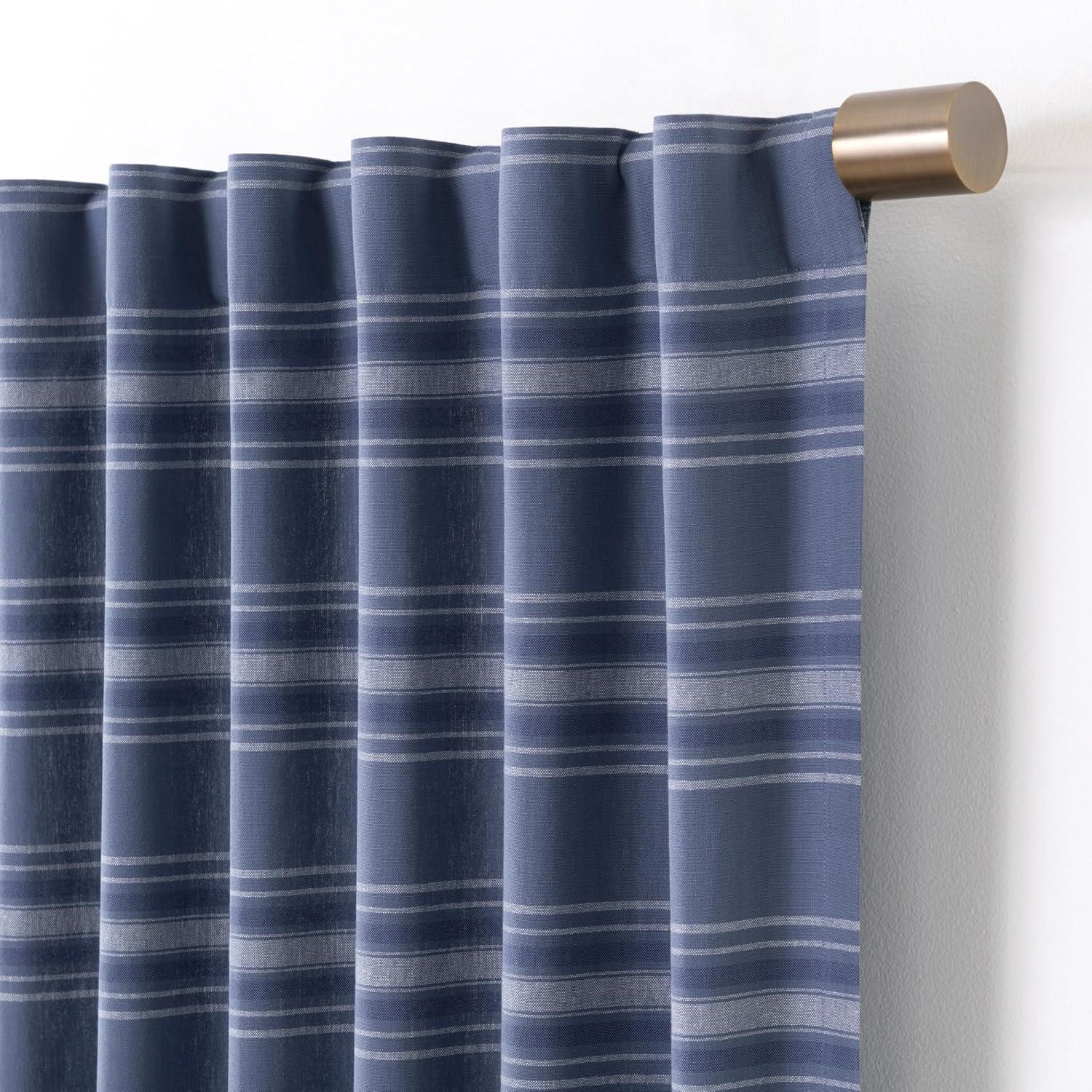 imageMartha Stewart Ruffle Curtains Striped Valance for Window Kitchen Curtain 1 Piece 60quot x 14quot BlueBlue