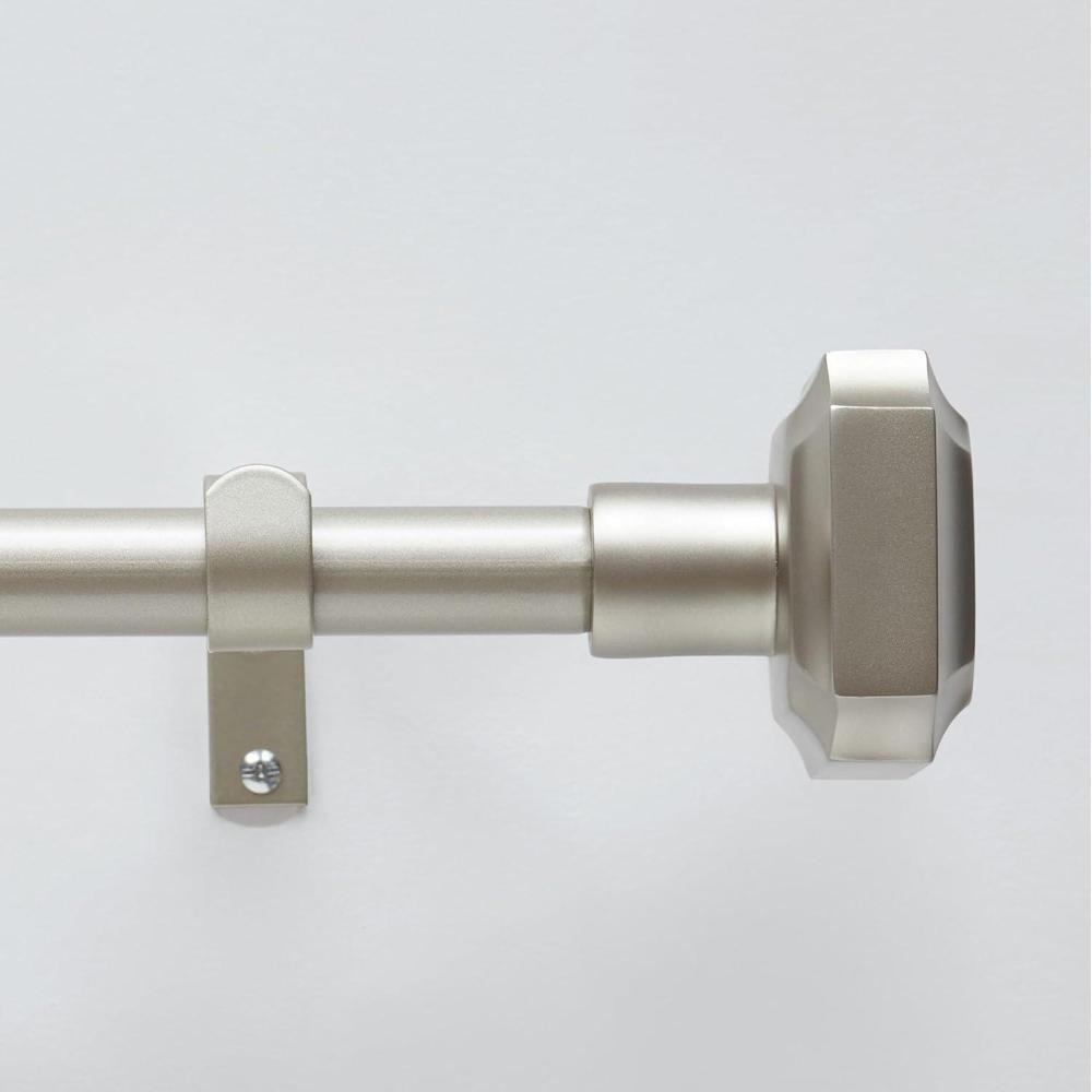 imageMartha Stewart Wellington Curtain Rod for Windows 36 to 66 inches Adjustable Length 1 inch Diameter Metal Curtain Rod with Finials 36 66 Matte NickelNickel