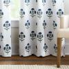 Martha Stewart Blue and White Floral Blackout Window Curtains for Living Room or Bedroom – 37″ x 84″ – Set of 2 – Block Print Flowers(Blue)