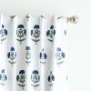 Martha Stewart Blue and White Floral Blackout Window Curtains for Living Room or Bedroom – 37″ x 84″ – Set of 2 – Block Print Flowers(Blue)