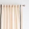 Martha Stewart Cream Light Filtering Window Curtains for Living Room – 50″ x 84″ – Set of 2 – Back Tab Panels – Embroidered Stripe Linen(Linen)