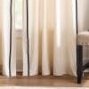 Martha Stewart Cream Light Filtering Window Curtains for Living Room – 50″ x 84″ – Set of 2 – Back Tab Panels – Embroidered Stripe Linen(Linen)