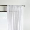 Martha Stewart Glacier Sheer Rod Pocket Window Curtain Panel Pair, 84″, Soft White