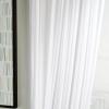 Martha Stewart Glacier Sheer Rod Pocket Window Curtain Panel Pair, 84″, Soft White