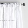 Martha Stewart Hourglass Embroidery Rod Pocket Window Curtain Panel Pair, 95″, Silver(White)