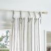 Martha Stewart Laguna Stripe Semi-Sheer Tie Tab Window Curtain Panel Pair, 84″, Blue(Navy)