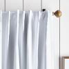 Martha Stewart Lido Linen Blackout Foam Lined Rod Pocket/Back Tab Window Curtain Panel Pair, 84″, White(White)