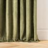 Martha Stewart Martha’s Velvet Long Curtains for Living Room- 50″ x 84″, Room Darkening Curtain Panel Pair, Green(Green)