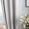 Martha Stewart Park Avenue Metallic Blackout Back Tab Window Curtain Panel Pair, 84″, Blush(Silver)