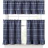 Martha Stewart Ruffle Curtains Striped Valance for Window – Kitchen Curtain – 1 Piece – 60″ x 14″, Blue(Blue)