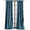 Martha Stewart Sherwood Velvet Grommet Window Curtain Panel Pair, 84″, Teal(Teal)