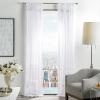 Martha Stewart Glacier Sheer Rod Pocket Window Curtain Panel Pair, 84″, Soft White