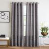 Martha Stewart Grey Light Filtering Window Curtains for Living Room or Bedroom – 50″ x 95″ – Textured Panels – Grommet Top – Set of 2(Charcoal)