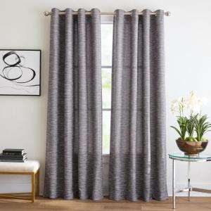 Martha Stewart Grey Light Filtering Window Curtains for Living Room or Bedroom – 50″ x 95″ – Textured Panels – Grommet Top – Set of 2(Charcoal)