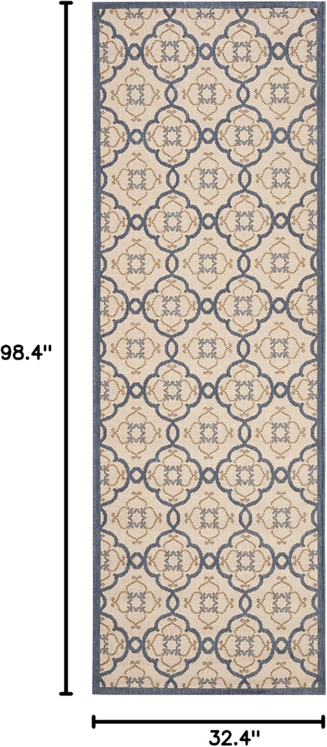 imageMartha Stewart x SAFAVIEH Outdoor Area Rug Collection  8 x 112quot Beige ampamp Sweet Pea Weather Resistant ampamp Washable Ideal for Patio Backyard Mudroom Deck Dining Space MSR4262Azurite
