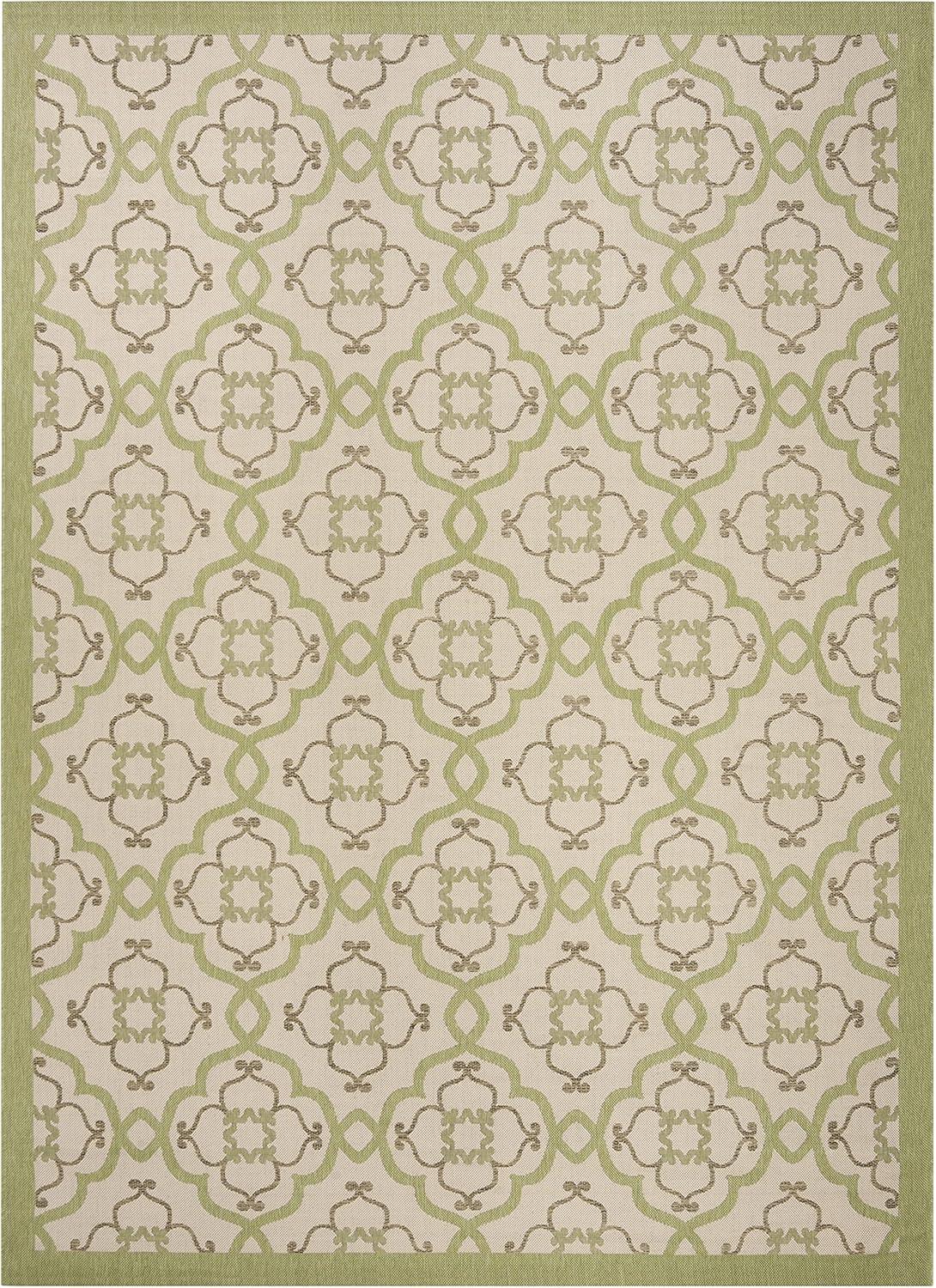 imageMartha Stewart x SAFAVIEH Outdoor Area Rug Collection  8 x 112quot Beige ampamp Sweet Pea Weather Resistant ampamp Washable Ideal for Patio Backyard Mudroom Deck Dining Space MSR4262BeigeSweet Pea