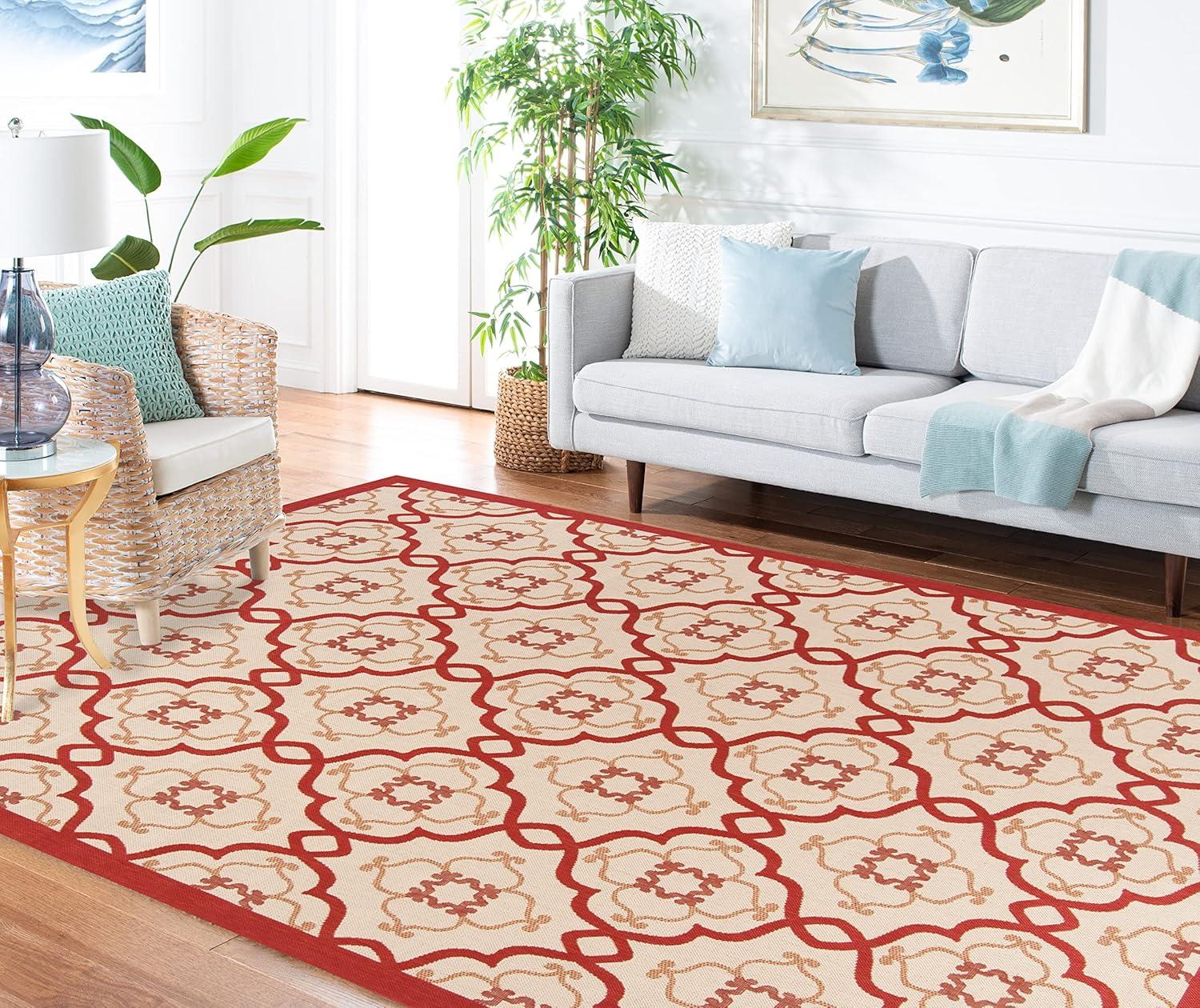 imageMartha Stewart x SAFAVIEH Outdoor Area Rug Collection  8 x 112quot Beige ampamp Sweet Pea Weather Resistant ampamp Washable Ideal for Patio Backyard Mudroom Deck Dining Space MSR4262Bougainvillea