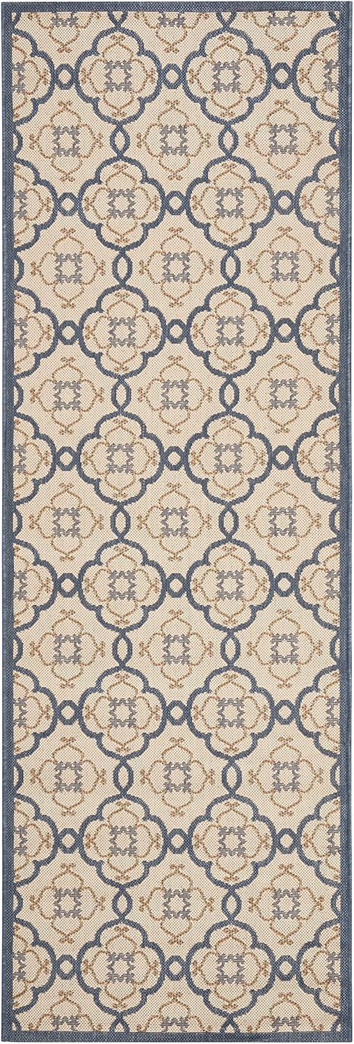 imageMartha Stewart x SAFAVIEH Outdoor Area Rug Collection  8 x 112quot Beige ampamp Sweet Pea Weather Resistant ampamp Washable Ideal for Patio Backyard Mudroom Deck Dining Space MSR4262Azurite