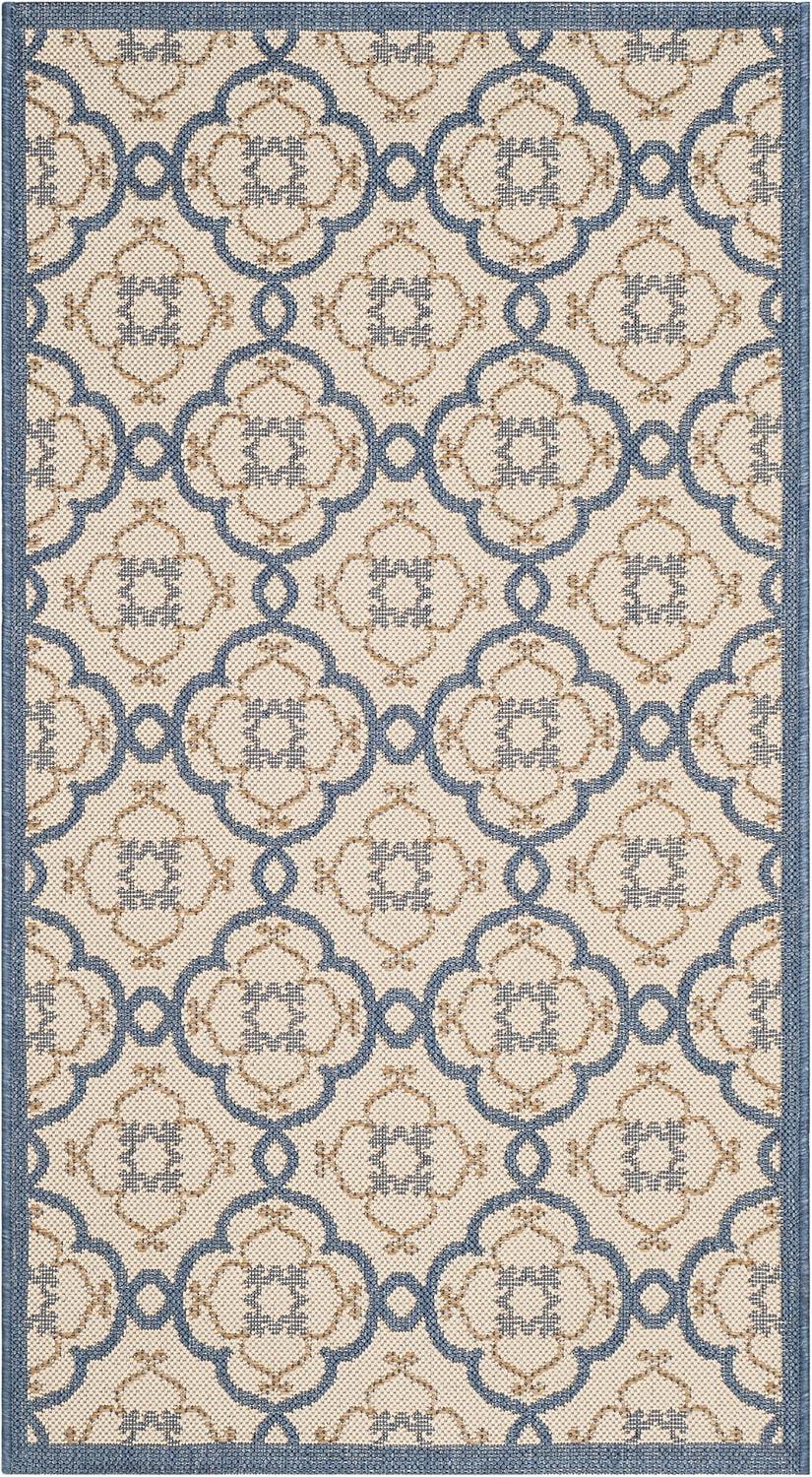 imageMartha Stewart x SAFAVIEH Outdoor Area Rug Collection  8 x 112quot Beige ampamp Sweet Pea Weather Resistant ampamp Washable Ideal for Patio Backyard Mudroom Deck Dining Space MSR4262Azurite