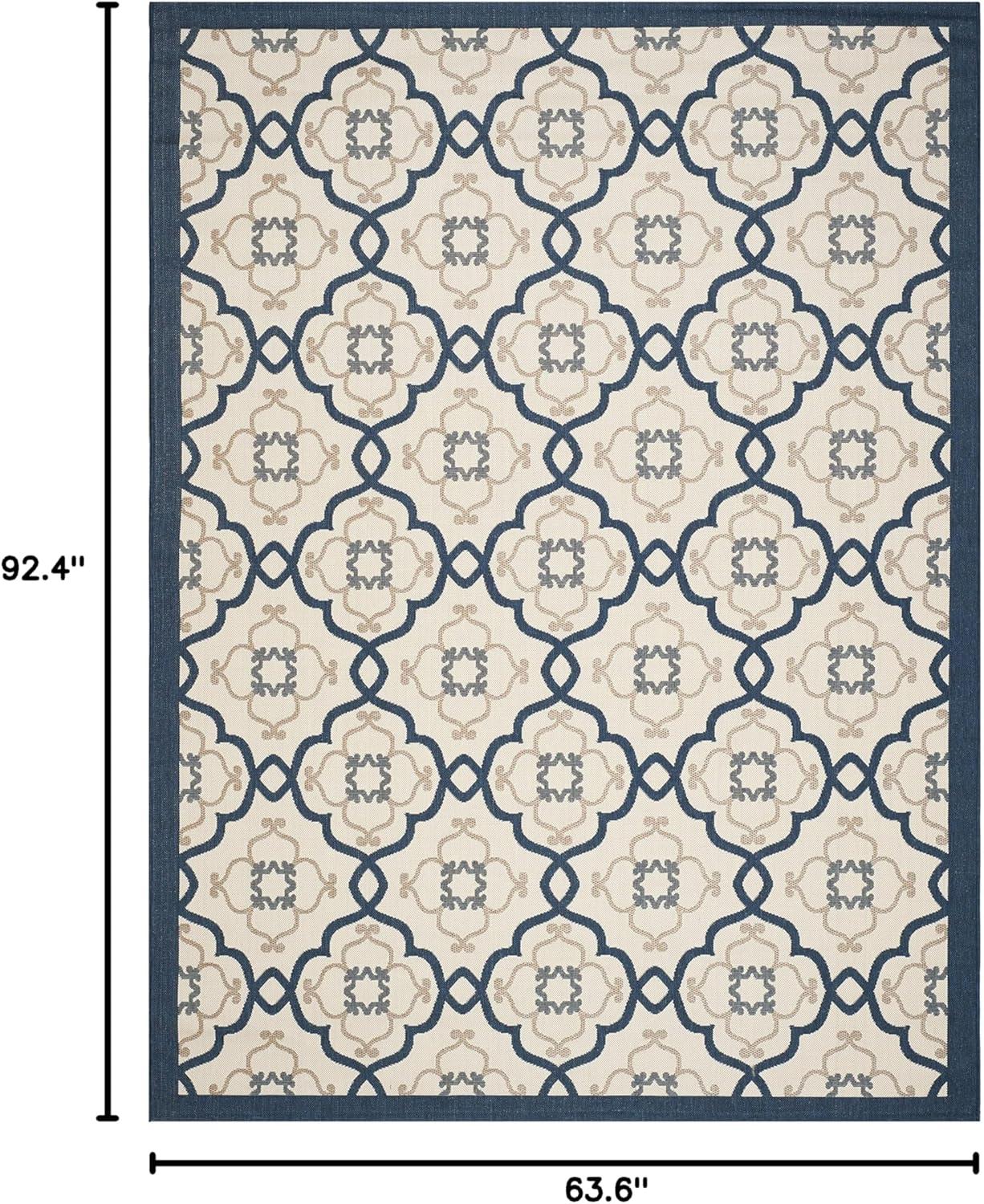 imageMartha Stewart x SAFAVIEH Outdoor Area Rug Collection  8 x 112quot Beige ampamp Sweet Pea Weather Resistant ampamp Washable Ideal for Patio Backyard Mudroom Deck Dining Space MSR4262Azurite