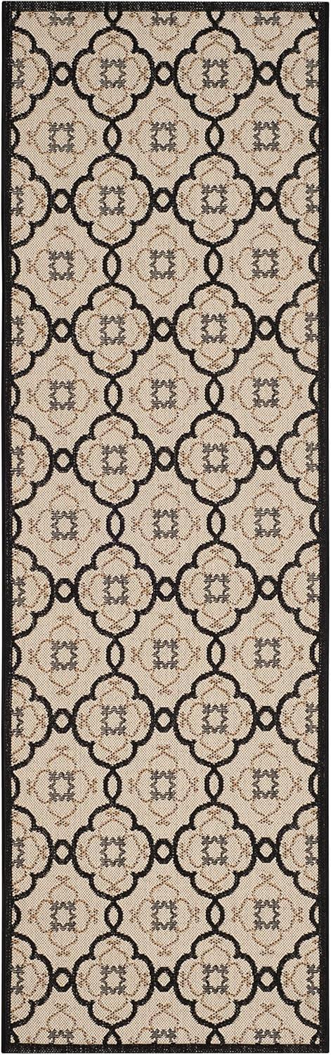 imageMartha Stewart x SAFAVIEH Outdoor Area Rug Collection  8 x 112quot Beige ampamp Sweet Pea Weather Resistant ampamp Washable Ideal for Patio Backyard Mudroom Deck Dining Space MSR4262Silhouette