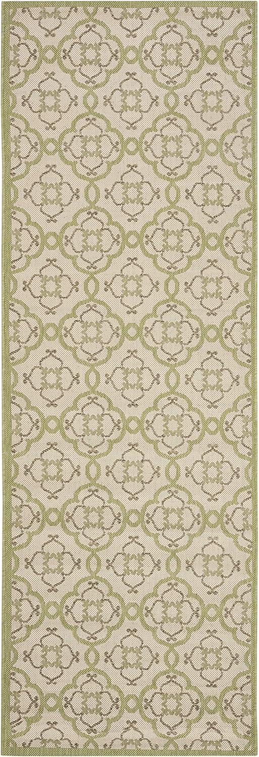 imageMartha Stewart x SAFAVIEH Outdoor Area Rug Collection  8 x 112quot Beige ampamp Sweet Pea Weather Resistant ampamp Washable Ideal for Patio Backyard Mudroom Deck Dining Space MSR4262BeigeSweet Pea