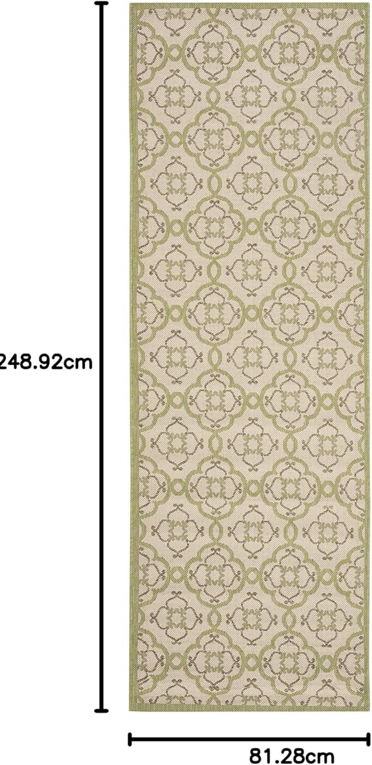 imageMartha Stewart x SAFAVIEH Outdoor Area Rug Collection  8 x 112quot Beige ampamp Sweet Pea Weather Resistant ampamp Washable Ideal for Patio Backyard Mudroom Deck Dining Space MSR4262BeigeSweet Pea