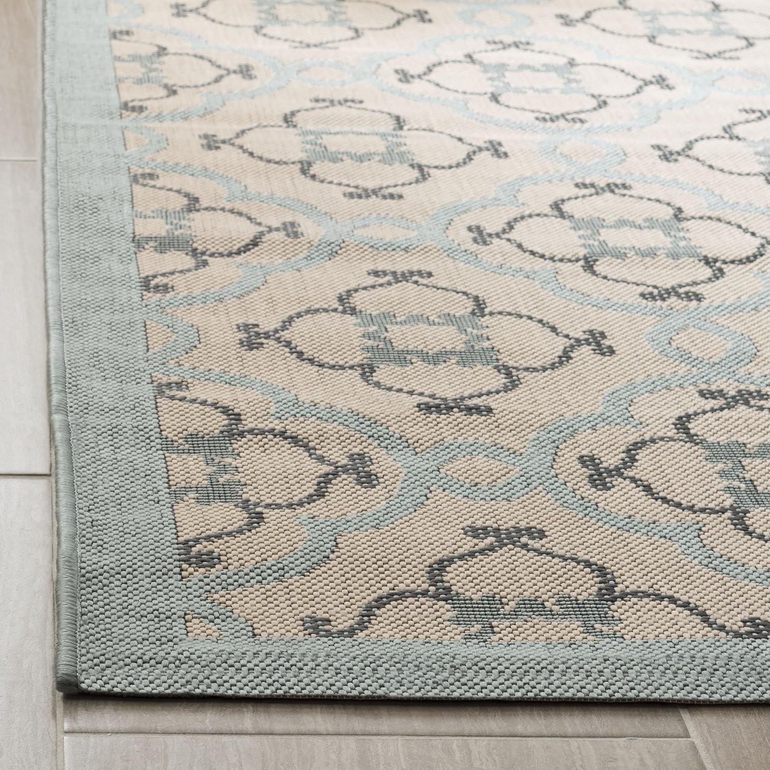 imageMartha Stewart x SAFAVIEH Outdoor Area Rug Collection  8 x 112quot Beige ampamp Sweet Pea Weather Resistant ampamp Washable Ideal for Patio Backyard Mudroom Deck Dining Space MSR4262Silhouette
