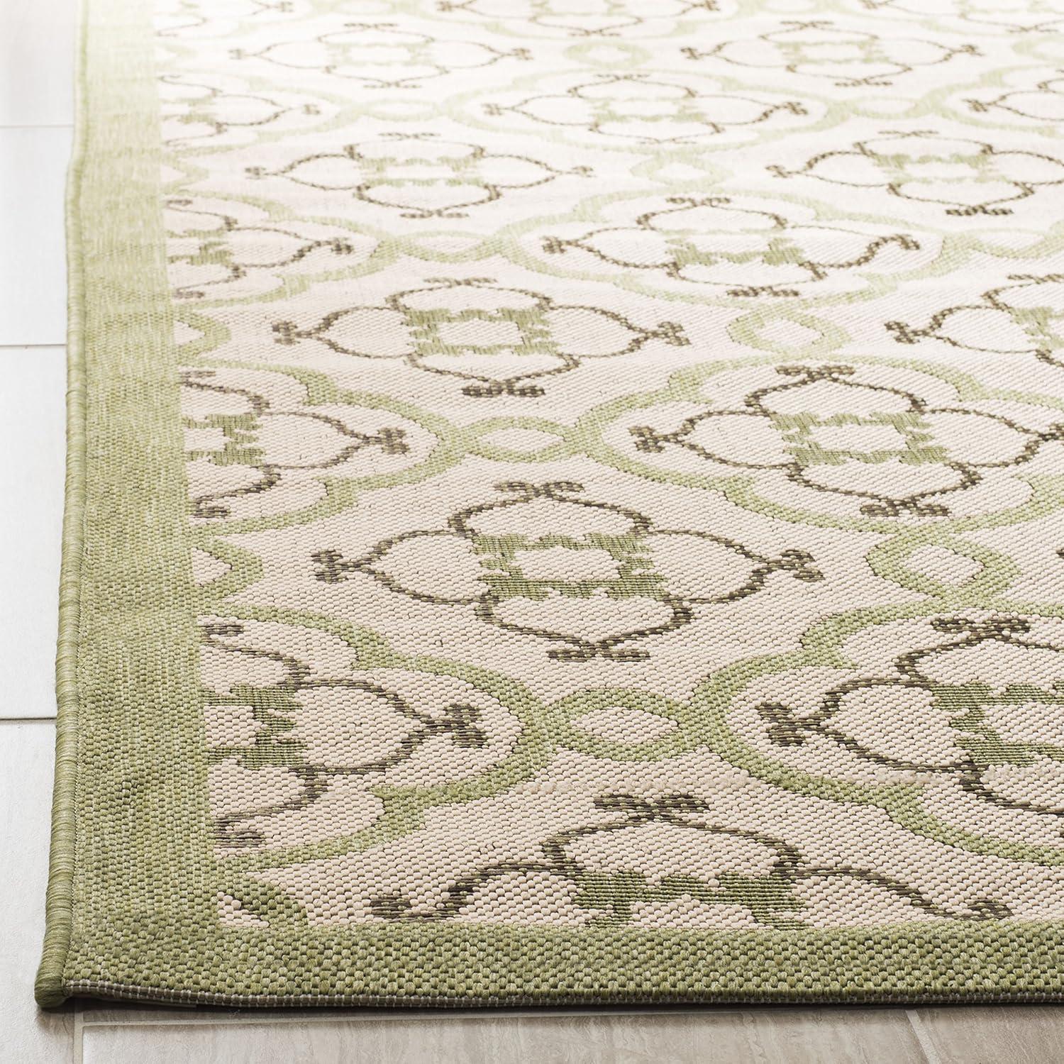 imageMartha Stewart x SAFAVIEH Outdoor Area Rug Collection  8 x 112quot Beige ampamp Sweet Pea Weather Resistant ampamp Washable Ideal for Patio Backyard Mudroom Deck Dining Space MSR4262BeigeSweet Pea